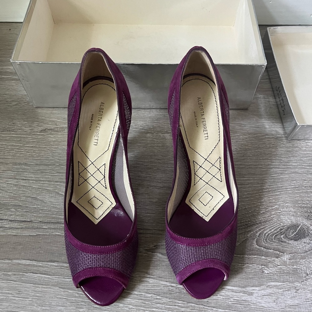 Alberta Ferretti purple pumps Made in Italy size 38 one of a kind VINTAGE